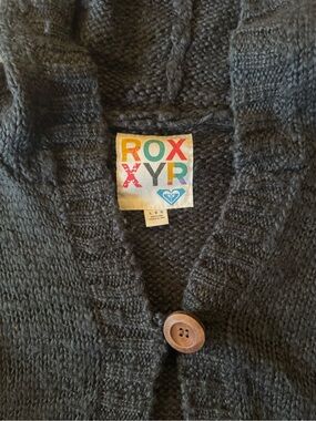 Roxy Charcoal Gray Knit Button-Up Cardigan